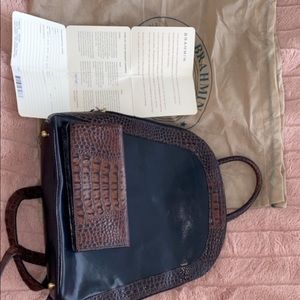Brahmin leather backpack and wallet set